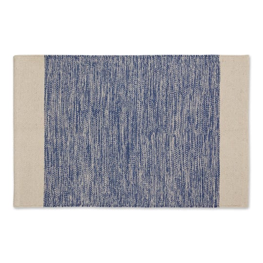 DII® French Blue Variegated Border Hand-Loomed Rug, 2ft. x 3ft.